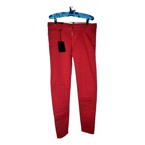 Pre-owned Dsquared2 Slim Pants In Pink