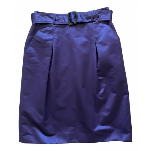 Pre-owned Burberry Silk Mid-length Skirt In Purple