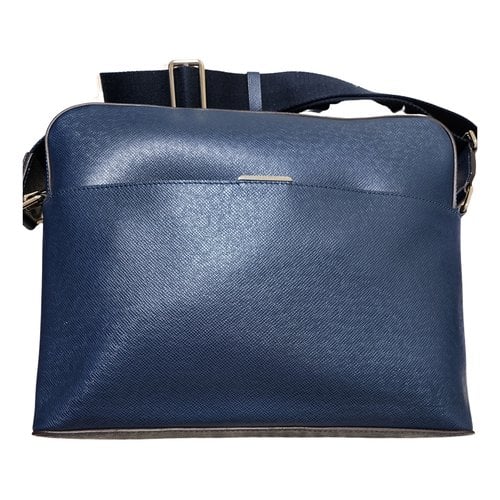 Pre-owned Louis Vuitton Anton Leather Bag In Blue