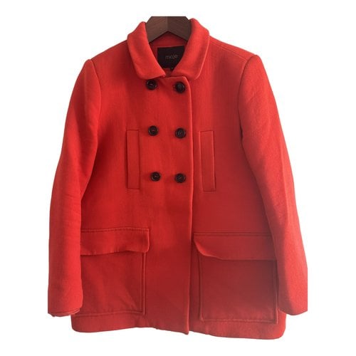 Pre-owned Maje Wool Coat In Red