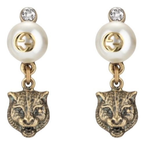 Pre-owned Gucci Earrings In White
