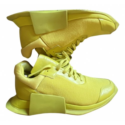 Pre-owned Rick Owens Leather Trainers In Yellow