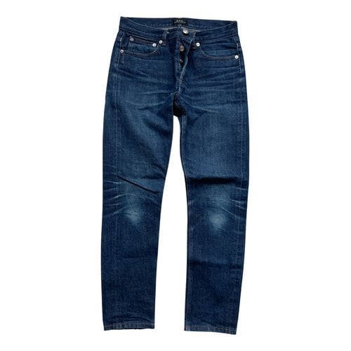 Pre-owned Apc Straight Jeans In Blue