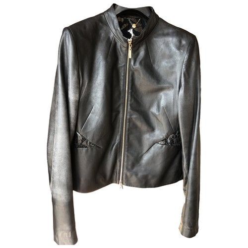 Pre-owned Marciano Leather Biker Jacket In Black