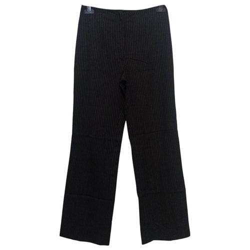 Pre-owned Piazza Sempione Wool Straight Pants In Black