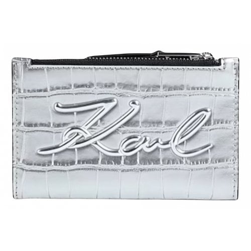Pre-owned Karl Lagerfeld Leather Wallet In Silver