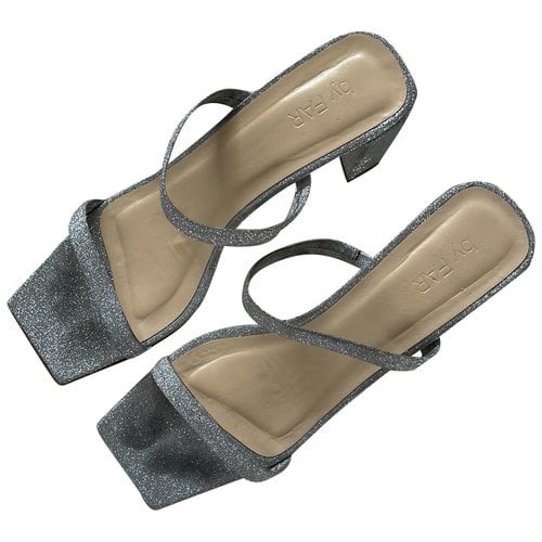 Pre-owned By Far Leather Sandals In Silver