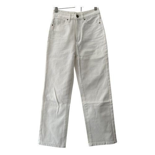 Pre-owned Posse Straight Jeans In White