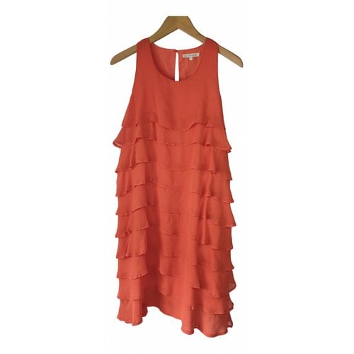 Pre-owned Rue Blanche Silk Mid-length Dress In Orange