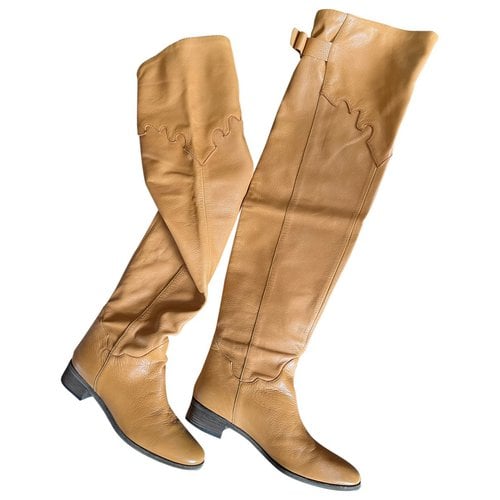Pre-owned See By Chloé Leather Boots In Camel