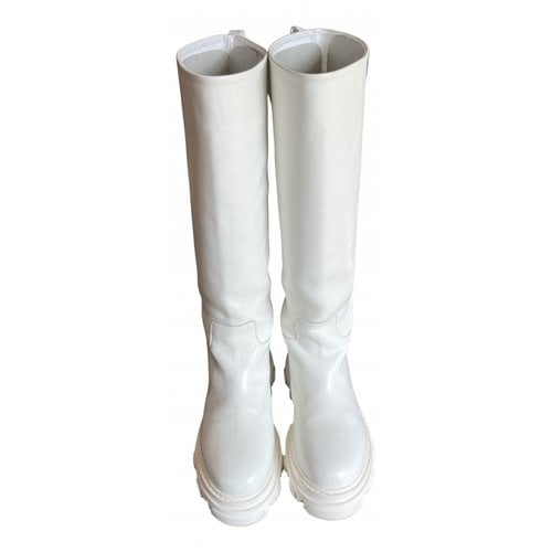 Pre-owned Gia X Pernille Teisbaek Leather Boots In White