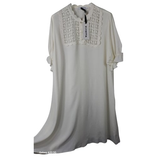 Pre-owned Vivetta Silk Mid-length Dress In White