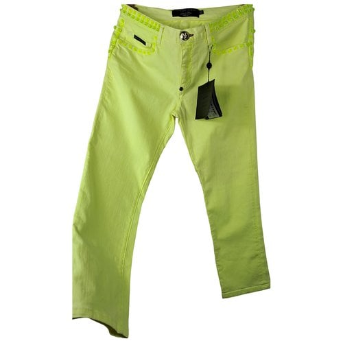 Pre-owned Philipp Plein Straight Jeans In Yellow