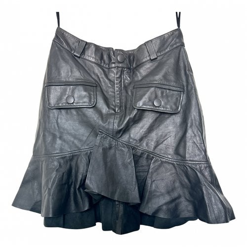 Pre-owned Patbo Leather Mini Skirt In Blue