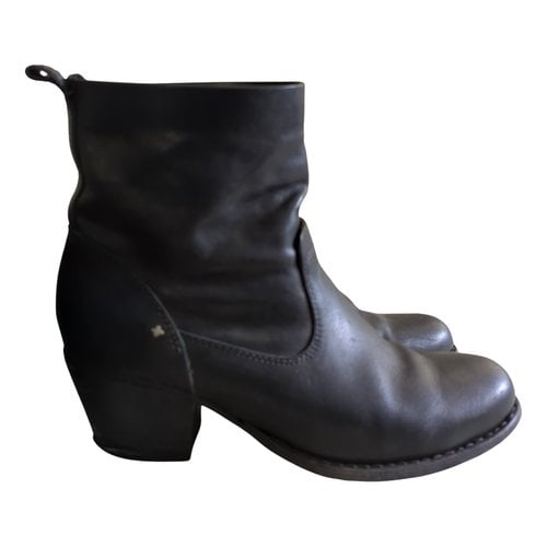Pre-owned Rag & Bone Leather Western Boots In Black