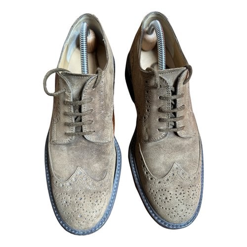 Pre-owned Tod's Lace Ups In Khaki