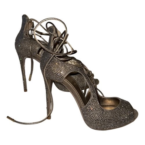 Pre-owned Le Silla Leather Sandals In Metallic