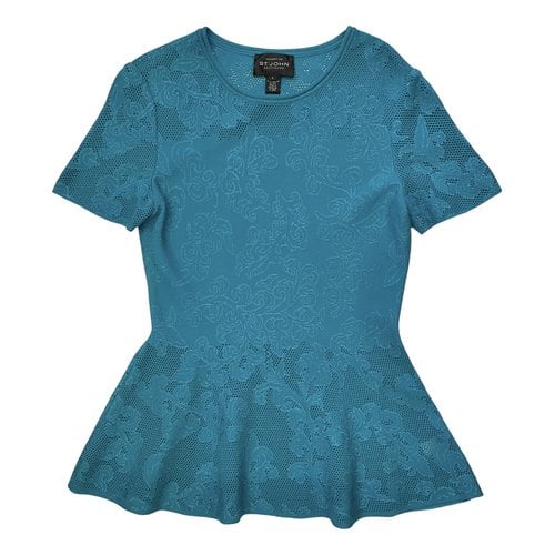 Pre-owned St John Blouse In Turquoise