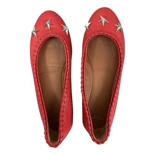 Pre-owned Givenchy Leather Ballet Flats In Red