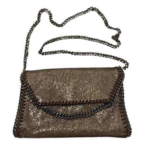 Pre-owned Stella Mccartney Falabella Vegan Leather Crossbody Bag In Gold