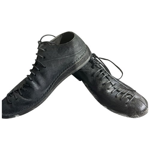 Pre-owned Marsèll Leather Low Trainers In Black