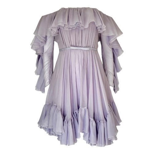 Pre-owned Giambattista Valli Silk Mini Dress In Purple