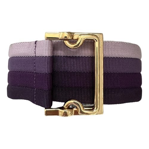 Pre-owned Gucci Cloth Belt In Purple