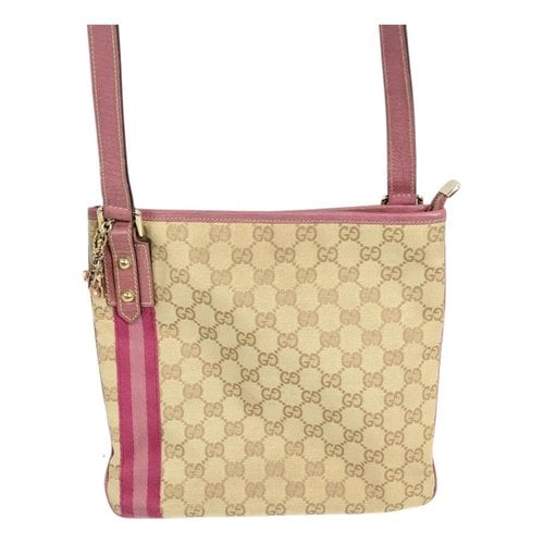 Pre-owned Gucci Ophidia Cloth Crossbody Bag In Beige