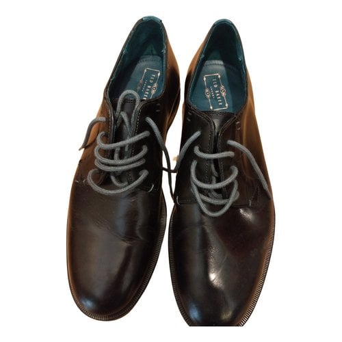 Pre-owned Ted Baker Leather Lace Ups In Black