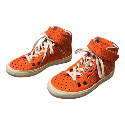 Pre-owned Pierre Hardy Leather Trainers In Orange