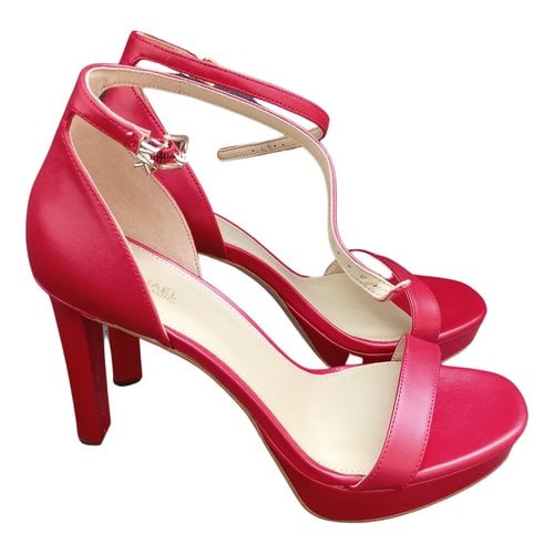 Pre-owned Michael Kors Leather Sandals In Red
