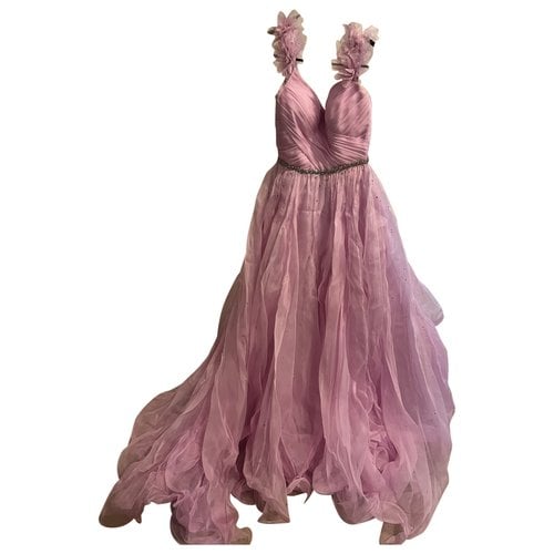 Pre-owned Sherri Hill Silk Maxi Dress In Pink