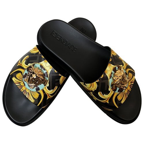 Pre-owned Versace Leather Sandals In Multicolour