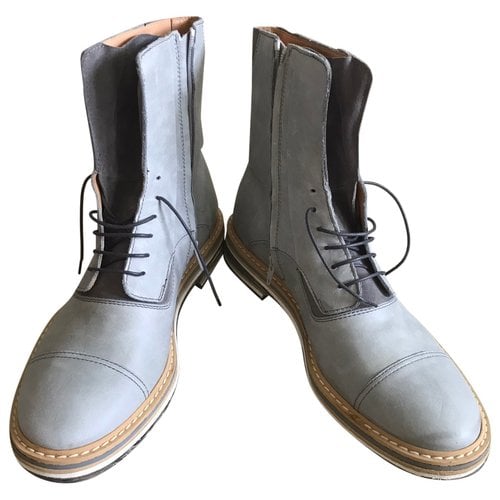 Pre-owned Maison Margiela Leather Boots In Grey