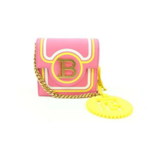 Pre-owned Balmain Leather Crossbody Bag In Pink