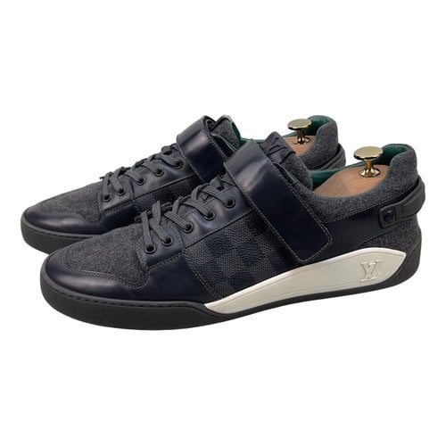 Pre-owned Louis Vuitton Frontrow Leather Low Trainers In Grey