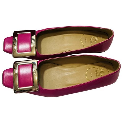 Pre-owned Roger Vivier Patent Leather Ballet Flats In Pink