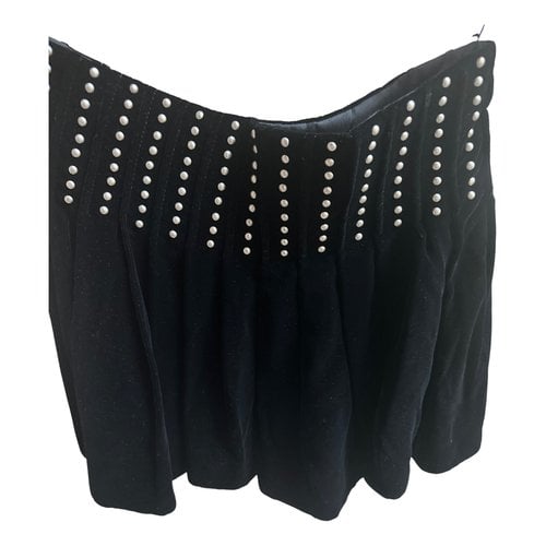 Pre-owned Saint Laurent Velvet Mini Skirt In Black