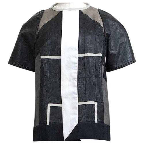 Pre-owned Rick Owens Leather Short Vest In Silver