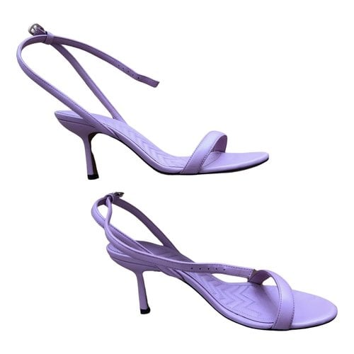 Pre-owned Maje Leather Sandals In Purple