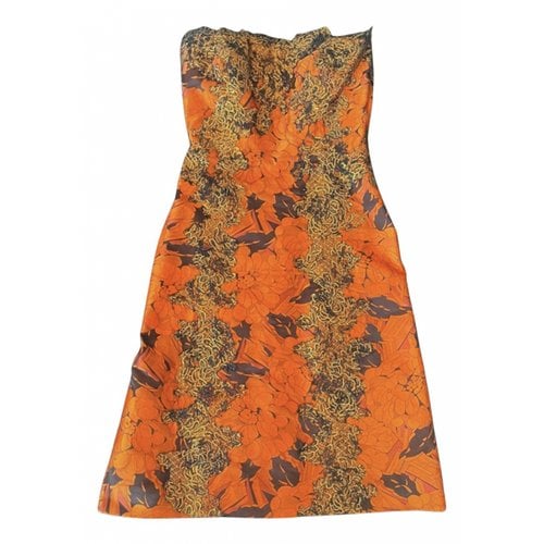Pre-owned Bottega Veneta Mini Dress In Orange