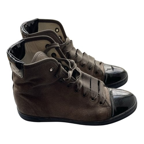 Pre-owned Lanvin Trainers In Brown
