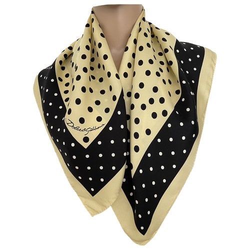 Pre-owned Dolce & Gabbana Silk Handkerchief In Yellow
