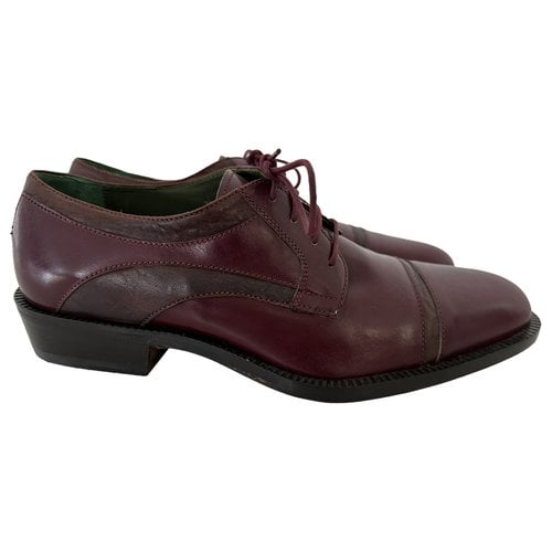 Pre-owned Vivienne Westwood Leather Lace Ups In Burgundy