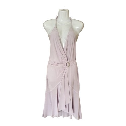Pre-owned Roberto Cavalli Silk Mid-length Dress In Purple