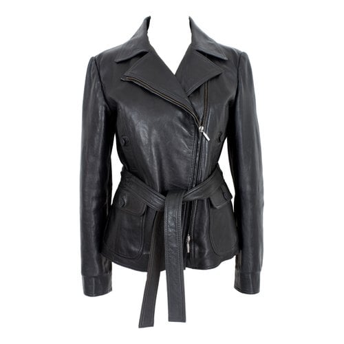 Pre-owned Philosophy Di Alberta Ferretti Leather Biker Jacket In Black