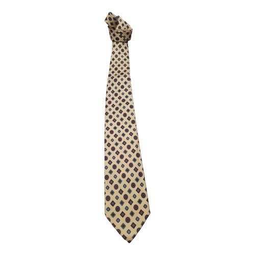 Pre-owned Dior Silk Tie In Yellow