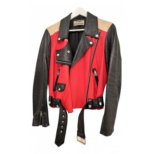 Pre-owned Acne Studios Leather Jacket In Red
