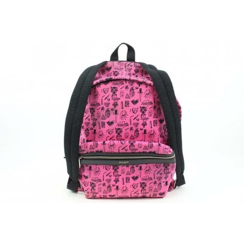 Pre-owned Saint Laurent Patent Leather Backpack In Pink