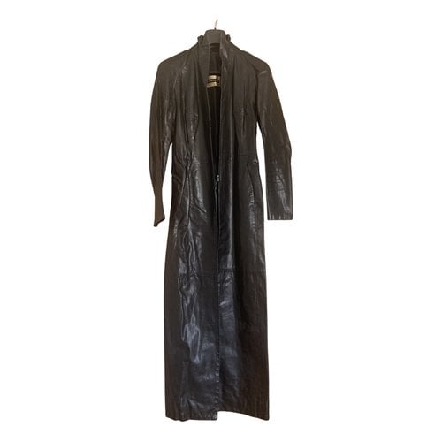 Pre-owned Plein Sud Leather Coat In Black